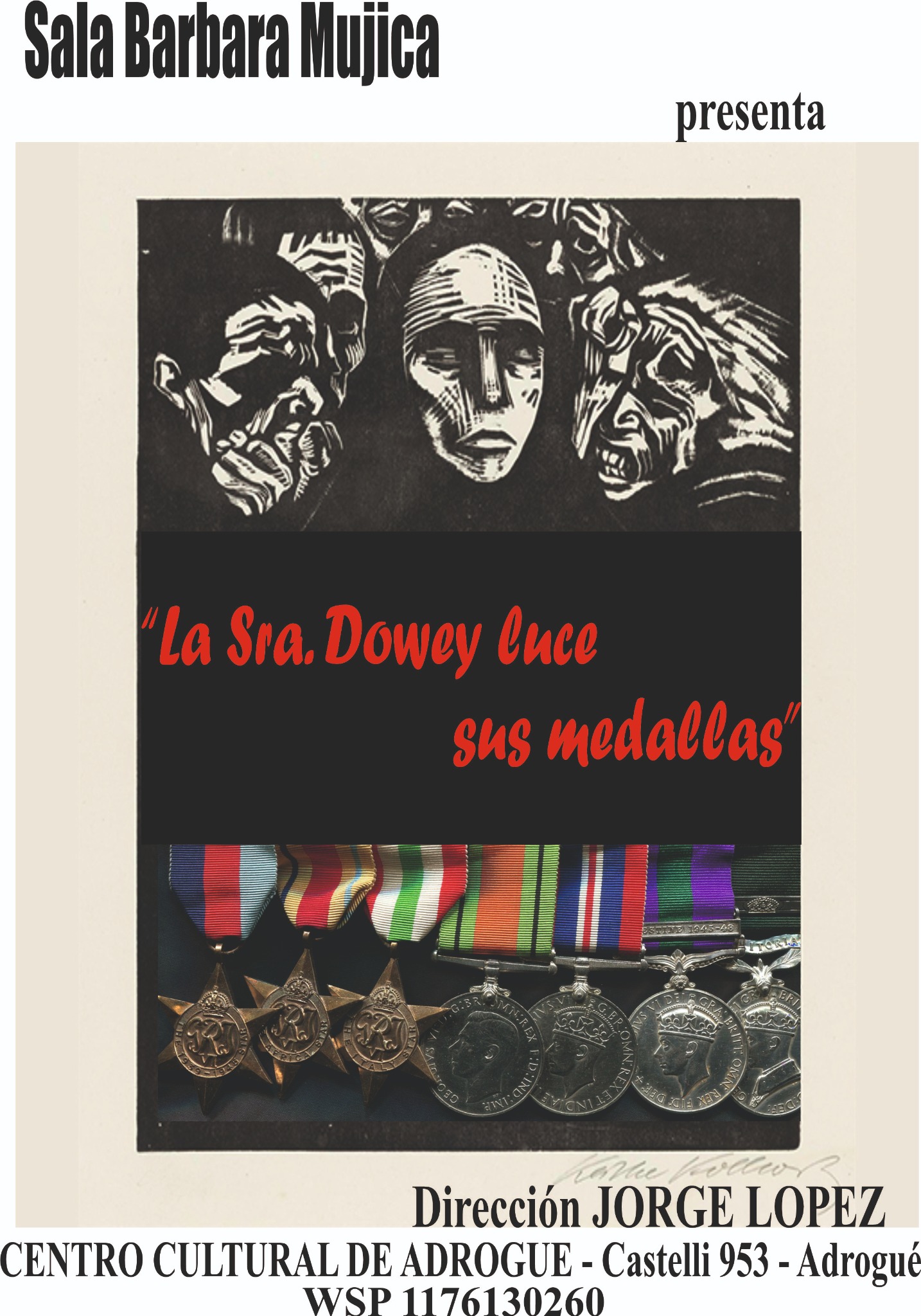 La Sra. Dowey luce sus medallas